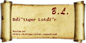 Böttger Lotár névjegykártya